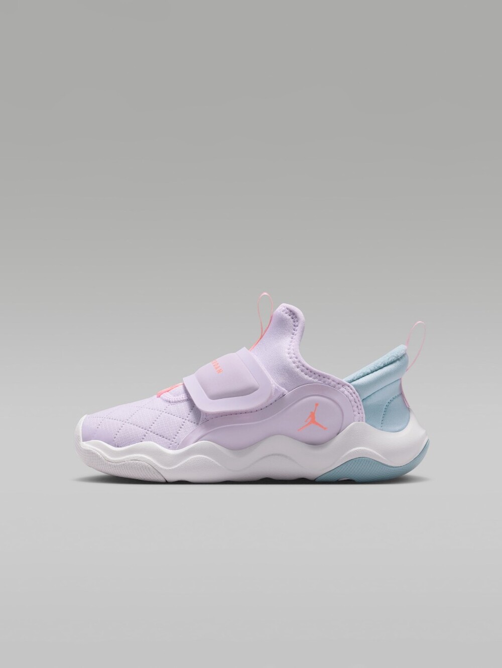 Jordan Kids Lavender and Teal Hook-and-Loop Sneakers